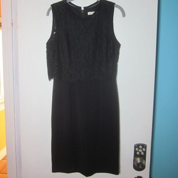 Rebecca Taylor Womens Size 4 Black Knee Length Dress with Lace Overlay Unworn - Picture 6 of 13